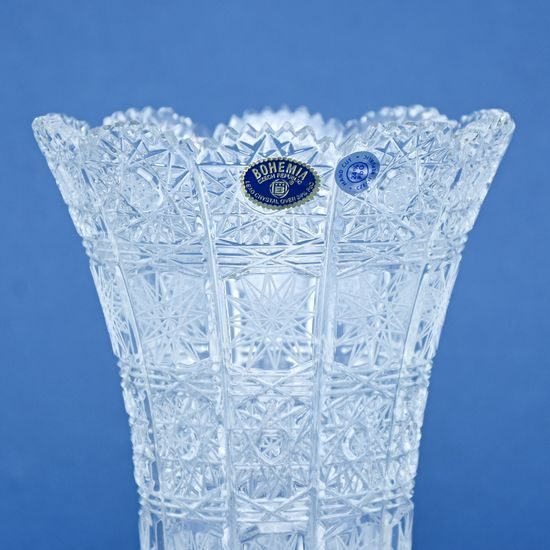 Crystal Hand Cut Vase, 205 mm, Crystal BOHEMIA