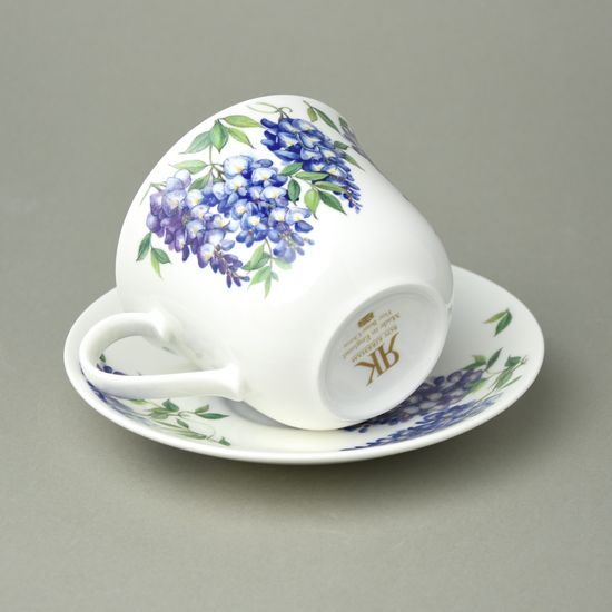 Wisteria: Cup 420 ml + saucer 17 cm breakfast, Roy Kirkham fine bone china