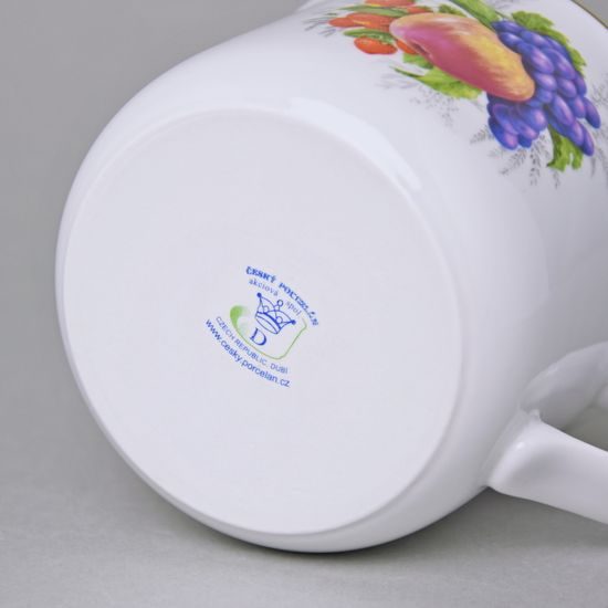 Hrnek Vařák 650 ml, Ovoce + zlatá linka, 1 ks. - náhodný výběr, Český porcelán a.s.
