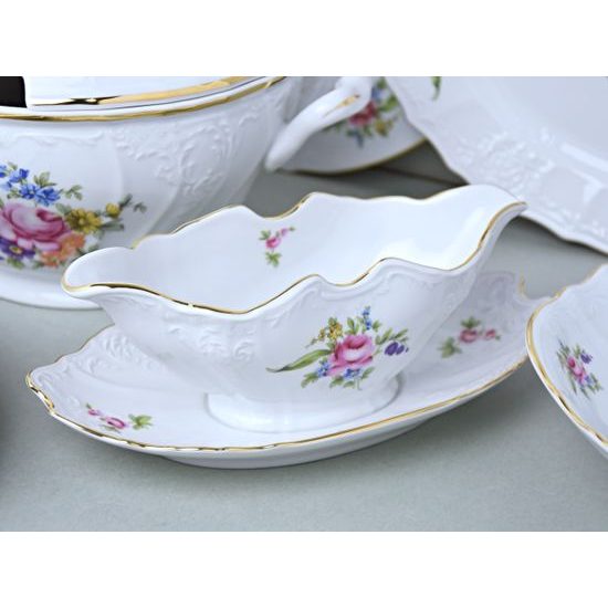 Dining set for 6 persons, Thun 1794 Carlsbad porcelain, BERNADOTTE Meissen Rose