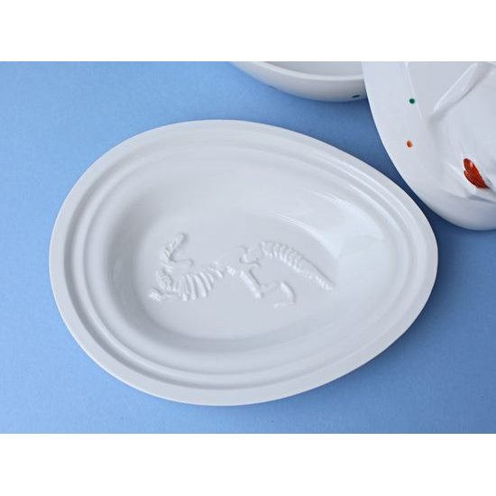 Originální dětská jídelní souprava DINO SET - PUNTÍKY (náhodný výběr dekoru), porcelán Goldfinger