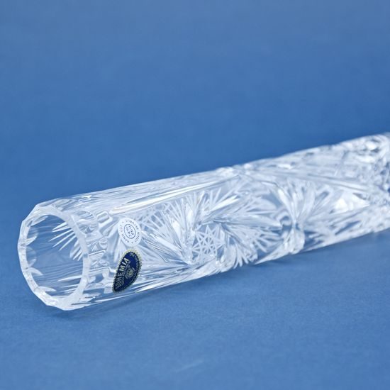 Křišťálová váza válec broušená, 230 mm, Crystal BOHEMIA