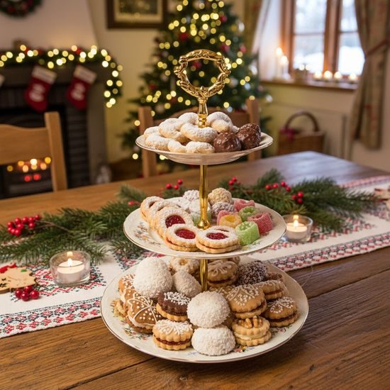 Cake stand 3 pcs. 34 cm, Thun 1794, karlovarský porcelán, BERNADOTTE ivory + flowers + gold line