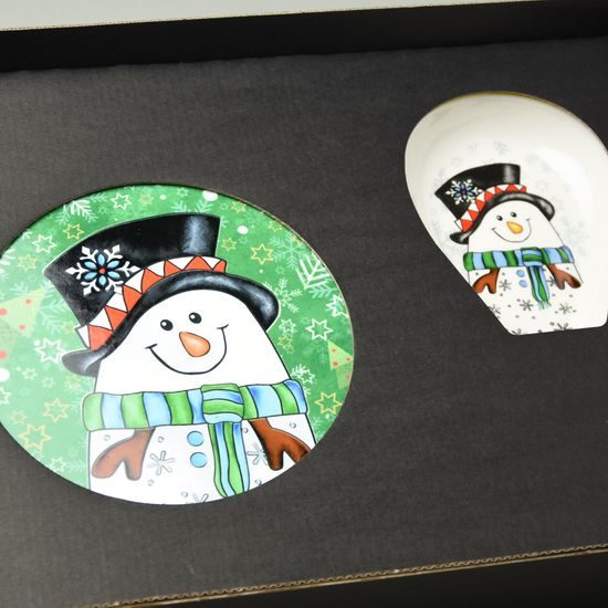 Kitchen shovel 21 x 10 cm + kitchen mat, Snowman, new bone china EGAN