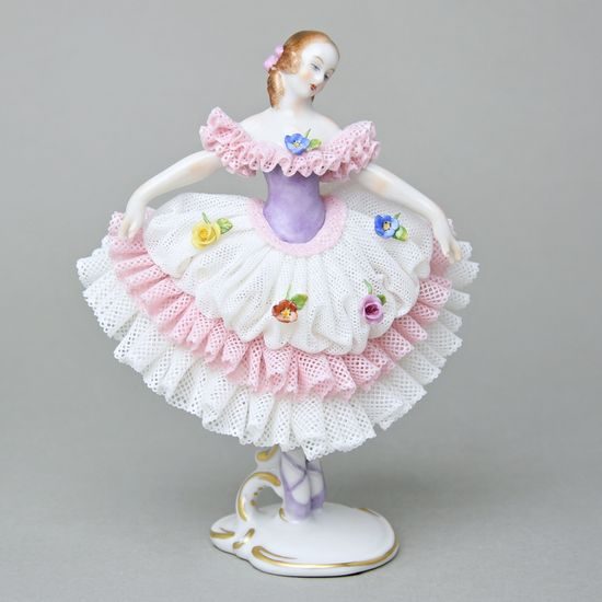 Tanečnice s krajkou, 12 x 9 x 15 cm, Porcelánové figurky Aelteste Volkstedter