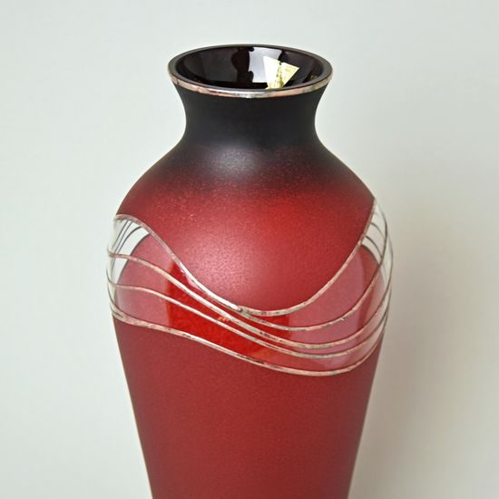 Studio Miracle: Vase Red, 37,5 cm, Hand-decorated by Vlasta Voborníková