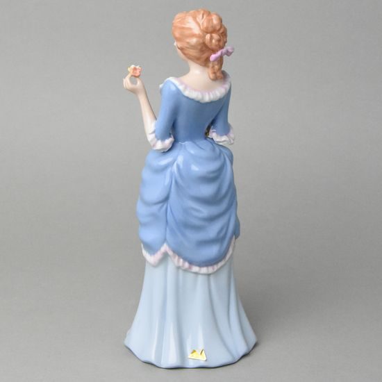 Lady with basket 10 x 11 x 28 cm, Porcelain Figures Duchcov