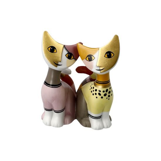 Kočky Arianna e Lio 6,5 / 5,5 / 8 cm, porcelán / dekor biskvit, Rosina Wachtmeister, Goebel