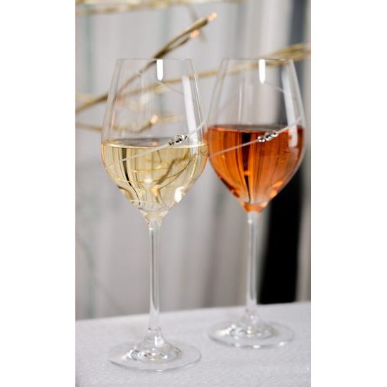 Silhouette - Set of 2 White Wine Glasses 360 ml, Swarovski Crystals
