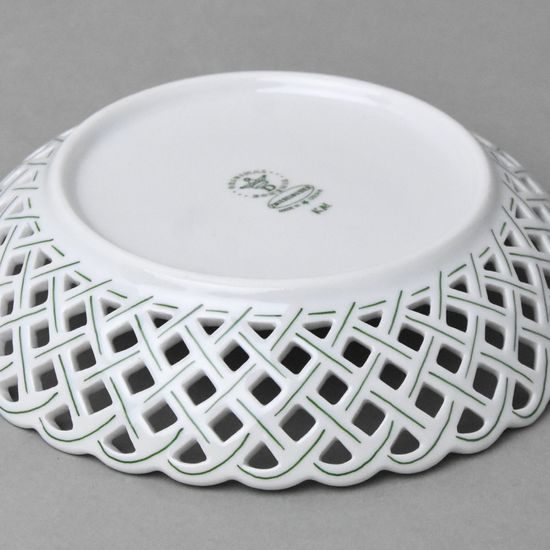 Basket perforated round 18 cm, Original Green Onion pattern