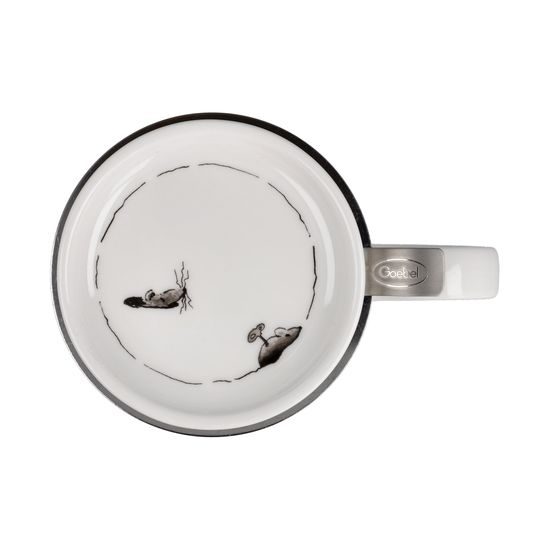 Cup with strainer and lid Just Relax 450ml, Fine Bone China and metal, P. Schnellhardt, Goebel