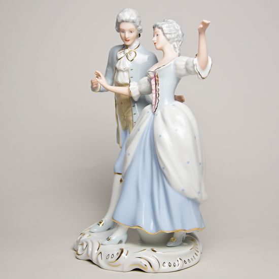 Dancing Couple Rococo 16 x 13 x 23 cm, Porcelain Figures Duchcov