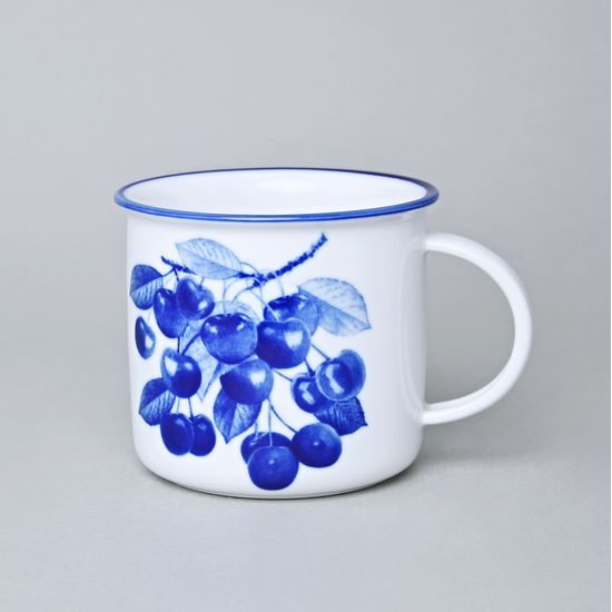 Mug Tina big 380 ml, Cobalt blue cherries, Český porcelán a.s.