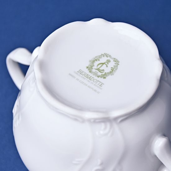 Sugar bowl 0,3 l, Thun 1794 Carlsbad porcelain, BERNADOTTE white