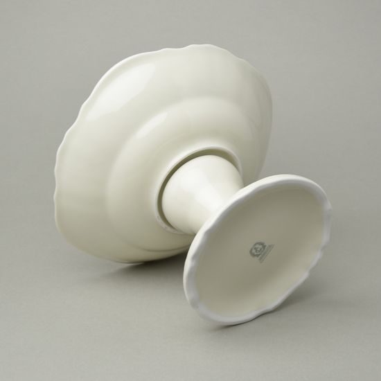 Mísa hluboká 25 cm na noze, Thun 1794, karlovarský porcelán, BERNADOTTE ivory + kytičky