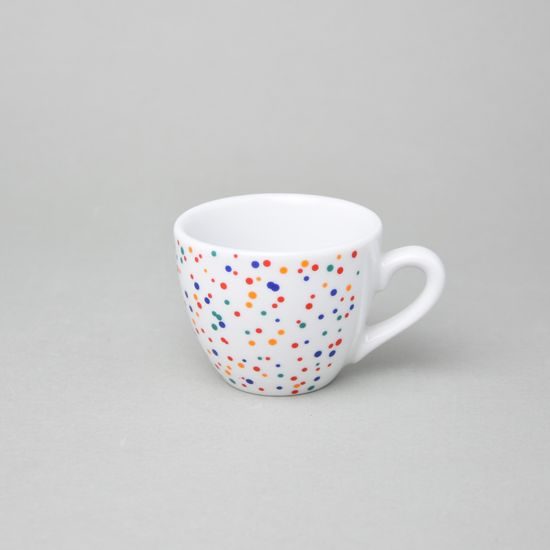 Šálek 150 ml Milada - široký, barevné puntíčky, Český porcelán a.s.