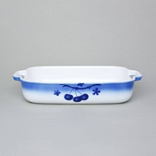 Baking bowl - middle 6,5 x 34,5 x 20,5 cm, Thun 1794, karlovarský porcelán, BLUE CHERRY