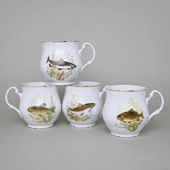 Hrnek Jonáš 310 ml, 2 ks., Thun 1794, karlovarský porcelán, BERNADOTTE rybářská