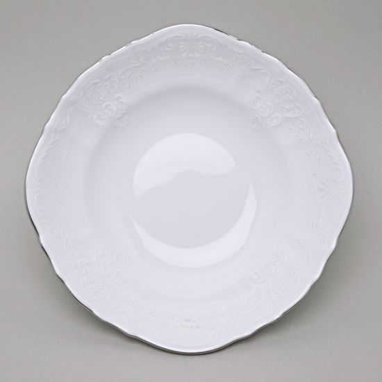 Bowl compot 23 cm, Thun 1794 Carlsbad porcelain, BERNADOTTE frost, Platinum line