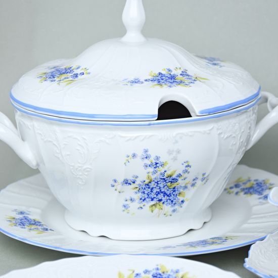 Jídelní souprava pro 6 osob, Thun 1794, karlovarský porcelán, BERNADOTTE pomněnka