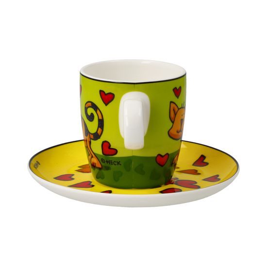 Espresso šálek a podšálek Love Cat 100 ml, jemný kostní porcelán, Ed Heck, Goebel
