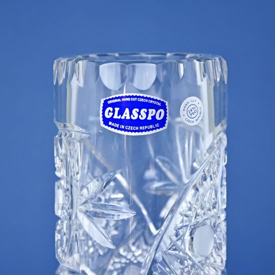 Crystal Hand Cut Vase - Cylinder, Comet, 255 mm, GLASSPO / Crystal