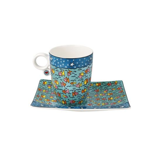 Mug with saucer Family of Fish 400ml, fine bone china, J. Rizzi, Goebel