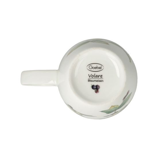 Hrnek s víčkem a sýtkem sýkorka modřinka 450 ml, jemný kostní porcelán a kov, Goebel