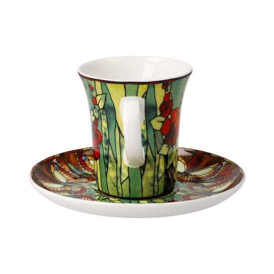 Cup and saucer L.C.Tiffany - Butterflies, 100 ml / 12 cm, Fine Bone China, Goebel