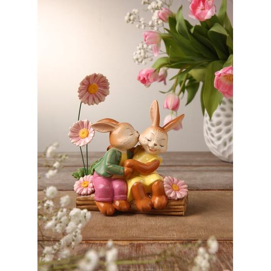 Figurine Kissing Rabbits 14.5 / 6.5 / 16cm, stoneware, Goebel