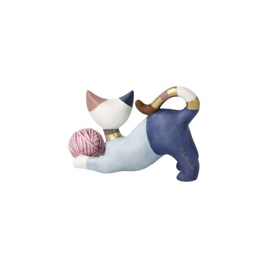 Cat Gioco col gomitolo 10 / 4 / 6cm, biscuit china, Cats Goebel R. Wachtmeister