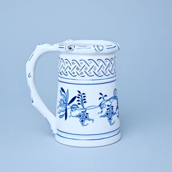Beer Jug perforated 400 ml, Original Blue Onion Pattern