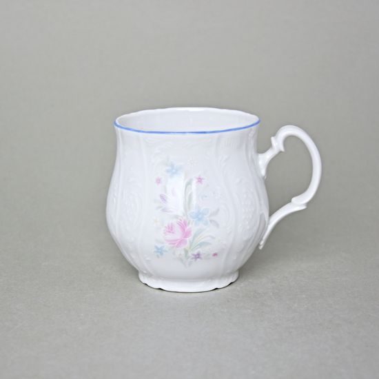 Mug Jonas 310 ml, Thun 1794 Carlsbad porcelain, BERNADOTTE blue-pink flowers