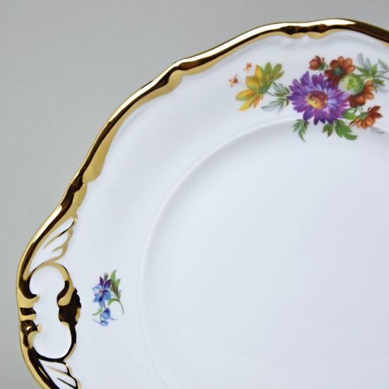 Cake plate 27 cm, Aristocrat, Queens Crown, Original Bohemia porcelain