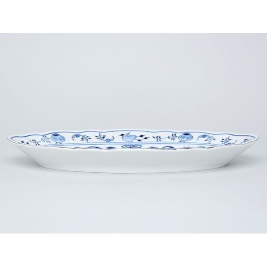 Dish oval flat 35 cm, Original Blue Onion pattern + platinum