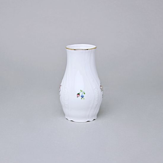 Vase 11,5 cm, Thun 1794 Carlsbad porcelain, BERNADOTTE flowers with gold