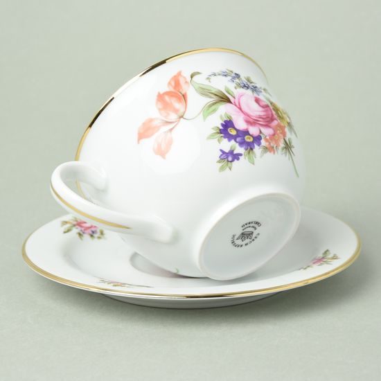 Olga: Cup breakfast 400 ml + saucer 19 cm, Meissen Rose, Český porcelán a.s.