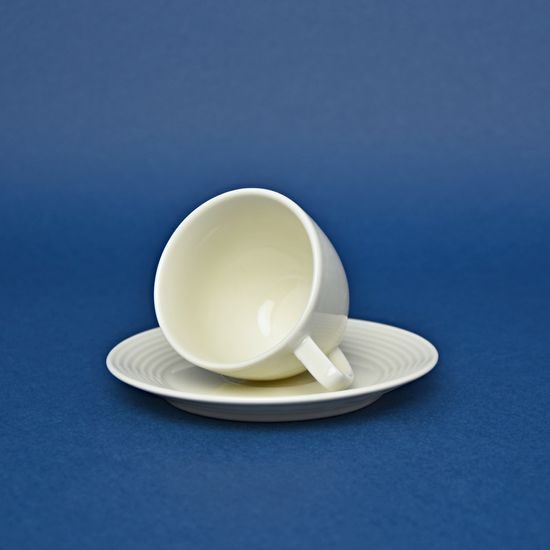 Šálek a podšálek vysoký 90 ml / 120 mm, Lea ivory, Thun karlovarský porcelán