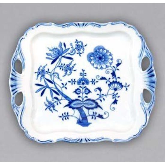 Platter Aida 30 x 25 cm on stand, Original Blue Onion Pattern