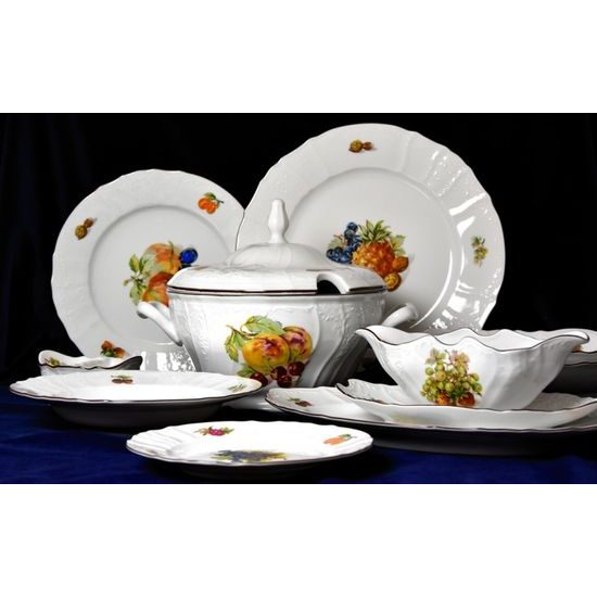 Fruits: Dining set for 6 persons, Thun 1794 Carlsbad porcelain, BERNADOTTE