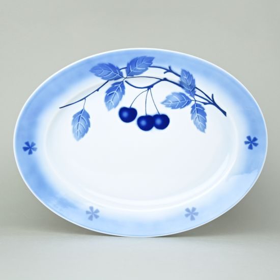 Mísa oválná 36 cm, Thun 1794, karlovarský porcelán, BLUE CHERRY