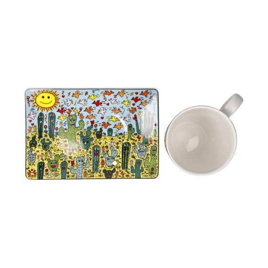 Cup and saucer James Rizzi - Desert Life, 400 ml / 19,5 cm, Fine Bone China, Goebel