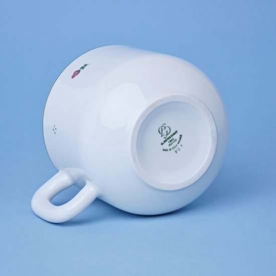 Mug 400 ml, Benedikt red flowers + green, G. Benedikt 1882