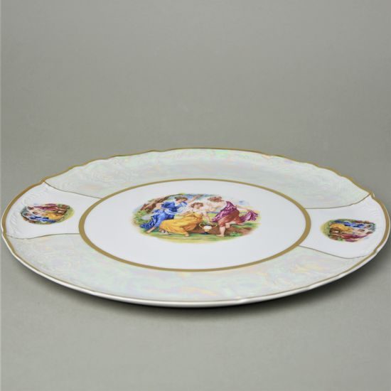 The Three Graces: Cake plate 32 cm, Thun 1794 Carlsbad porcelain, BERNADOTTE