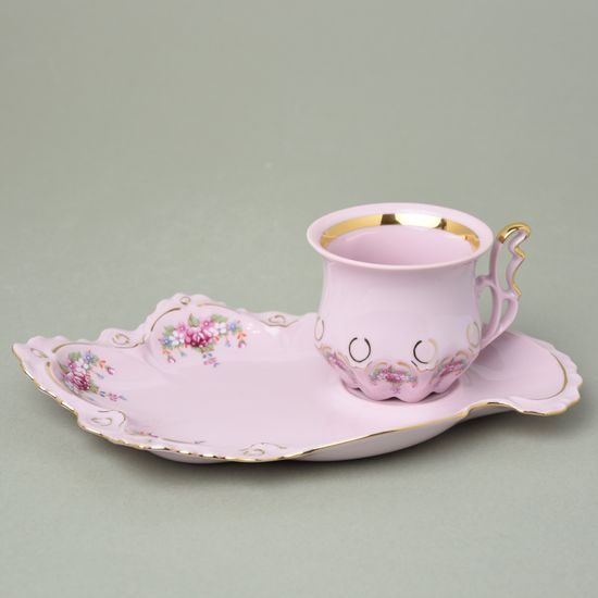 Cup and saucer TV, Lenka 563, Rose China