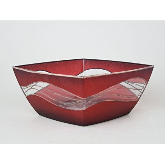 Studio Miracle: Bowl Red, 24 cm, Hand-decorated by Vlasta Voborníková