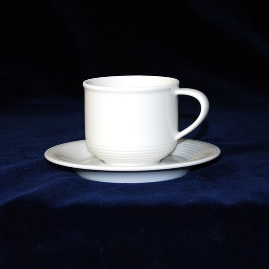 Cup coffee 175 m plus saucer 14 cm, Thun 1794 Carlsbad porcelain, Catrin white