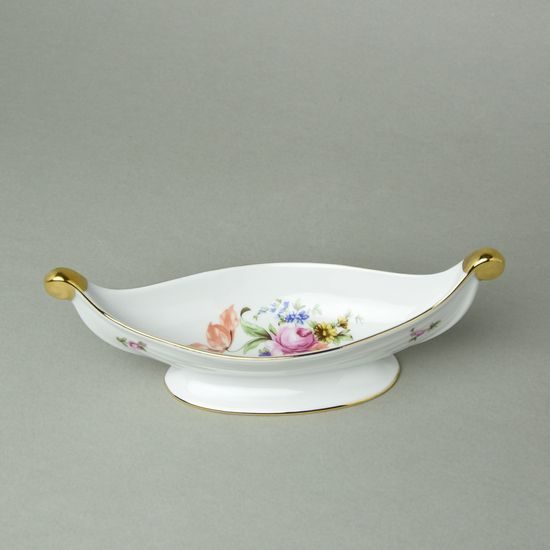 Miska štíhlá gondola 25 cm, míšeňská růže, QueensCrown