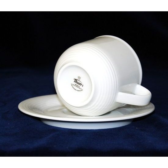 Cup tea 210 m plus saucer 15,5 cm, Thun 1794 Carlsbad porcelain, Catrin white