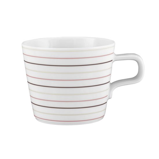 Cappuccino / Tea cup and saucer, No Limits 24943 Cream Lines, Seltmann Porcelain